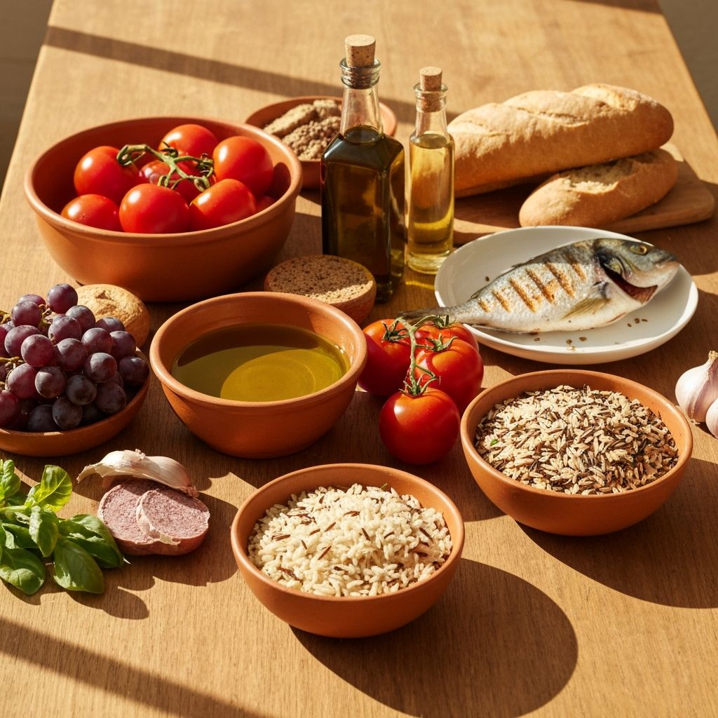 Mediterranean diet table setting